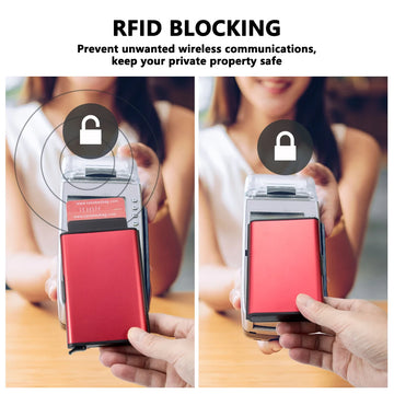 Xajzpa Rfid Credit Card Holder Men Minimalist Coin Wallets Pop Up Metal Id Bank Cardholder Case Identification Card Holder Folders